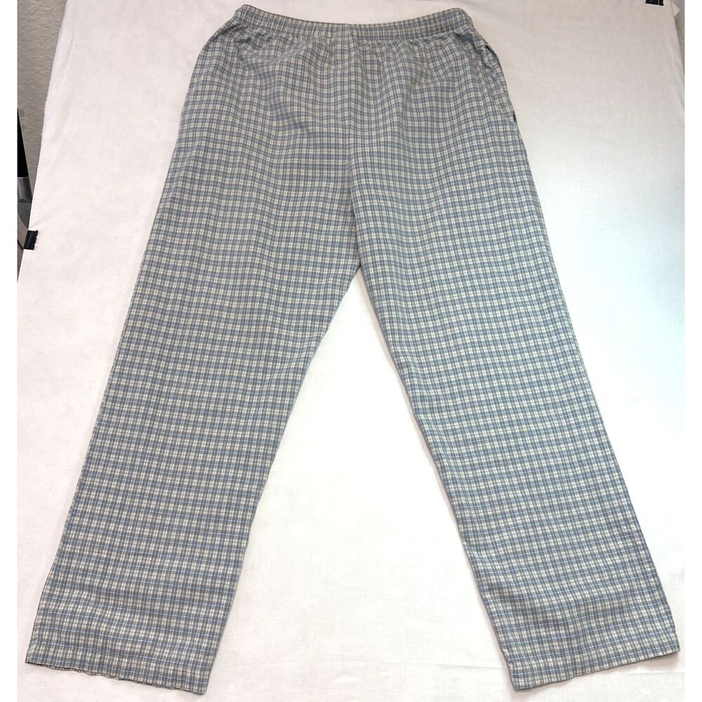 Puritan Pajama Pants With Pockets Blue Plaid Mens Size Large